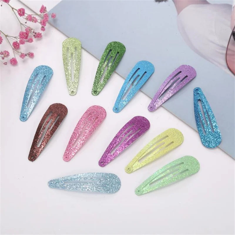 Girls Hair Accessories 40Pcs/Lot Cute Glitter Powder BB Hairpins Dripping Bling Hair Clip Solid Mulicolor Kids Shining Headdress