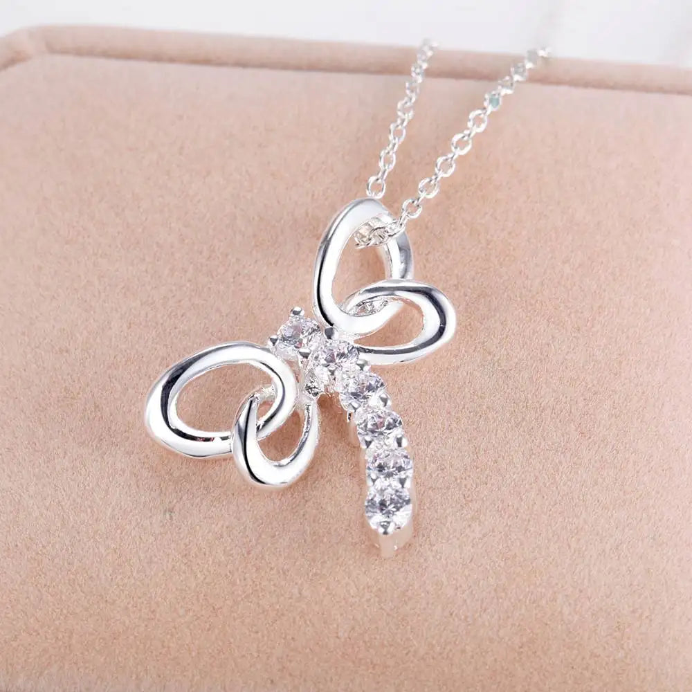 dragonfly cute bling silver plated Necklace New Sale silver necklaces & pendants /MQWUNABV VDXOIBDY