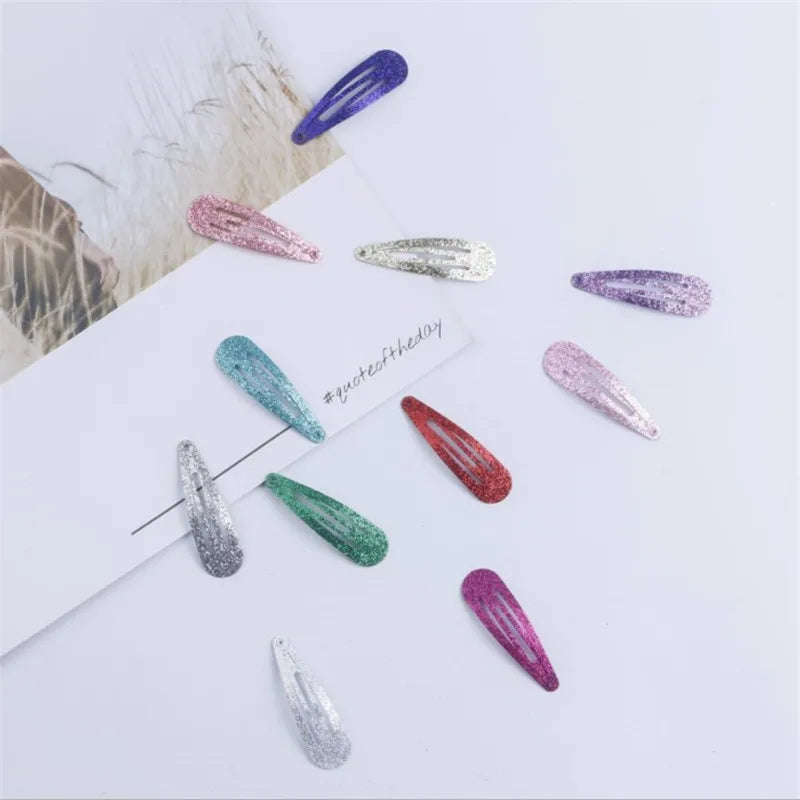 Girls Hair Accessories 40Pcs/Lot Cute Glitter Powder BB Hairpins Dripping Bling Hair Clip Solid Mulicolor Kids Shining Headdress