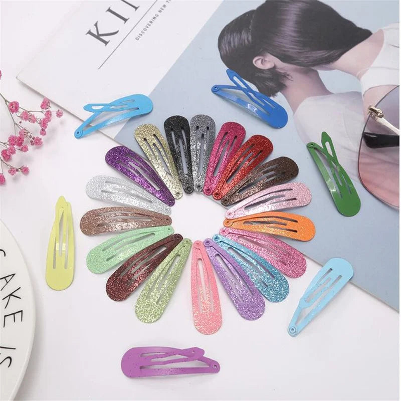 Girls Hair Accessories 40Pcs/Lot Cute Glitter Powder BB Hairpins Dripping Bling Hair Clip Solid Mulicolor Kids Shining Headdress