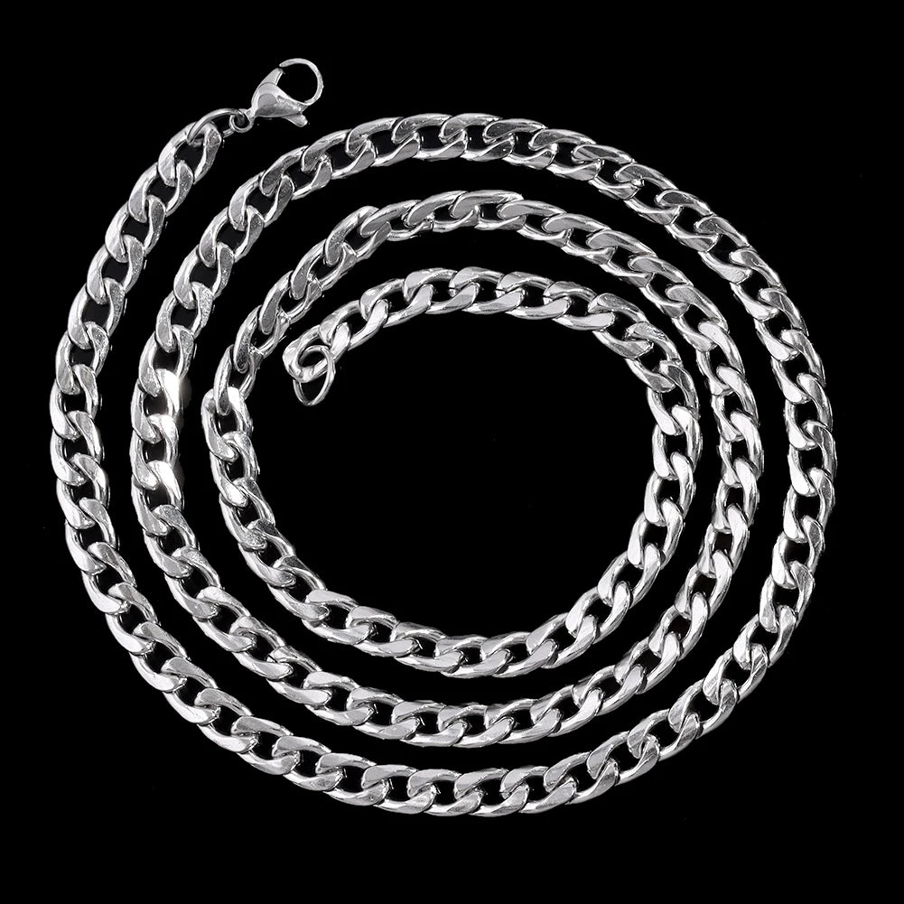 Hip Hop Men Women Iced Out Cuban Link Chains Letter Necklace Bling Cuban CZ Stainless steel Rope Chain Necklace Fashion Jewelry