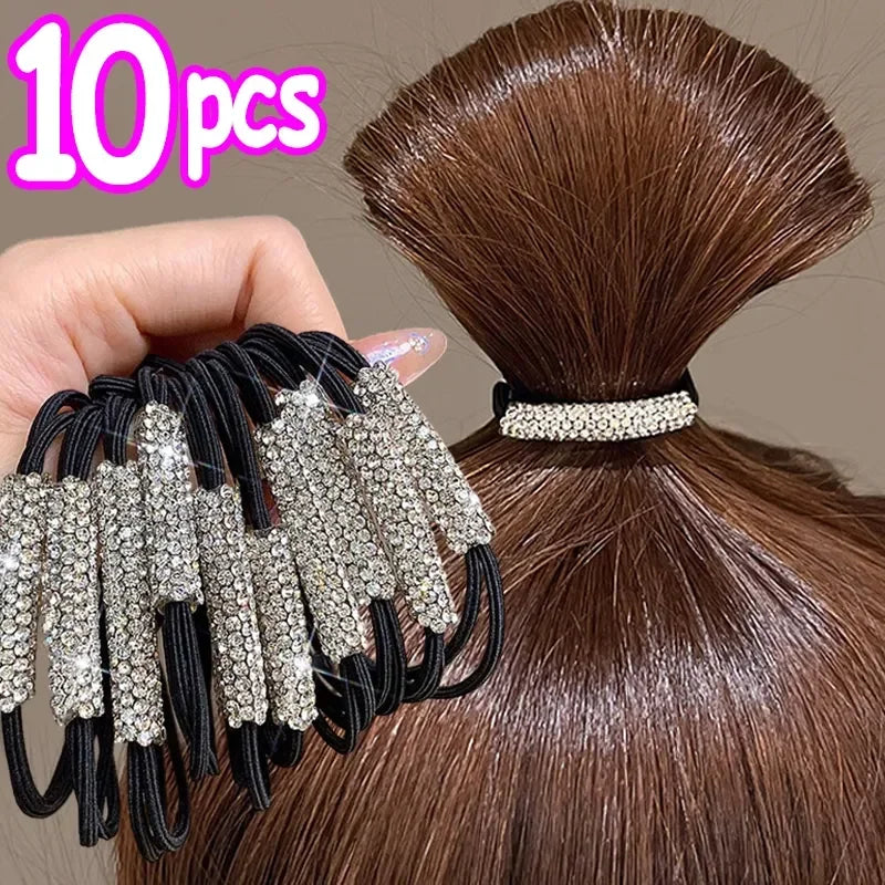 Cyrstal Gems Shiny Ponytail Holder Rhinestone Hair Ties Rubber Band Elastic Hair Rope hairband Fashion Bling Hair Accessories