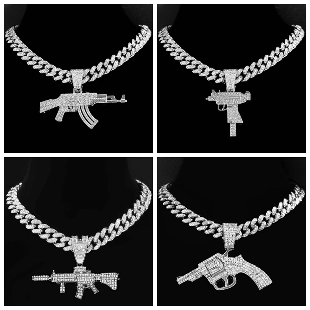 HipHop Iced Out Cuban Link Chains for Men Women Necklace Bling Cuban CZ Stainless steel Chain Necklace Pendant Wholesale Jewelry