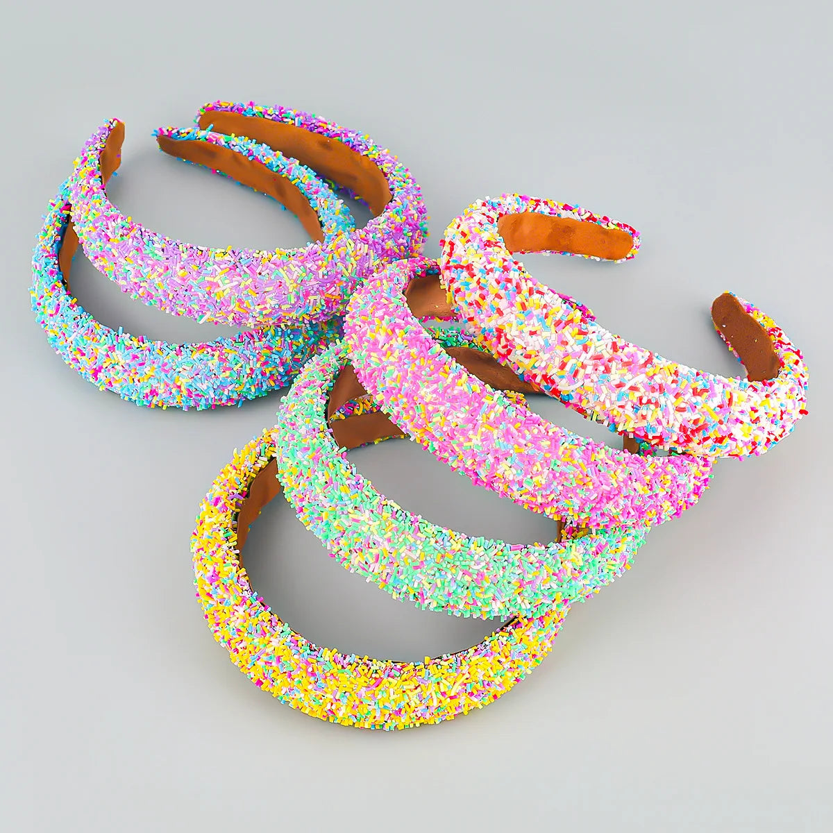 Glitter Cute Rainbow Sparkling Bling Sprinkle Headbands Wide Headband Hairband for Women Fun Hair Accessories Birthday Gift