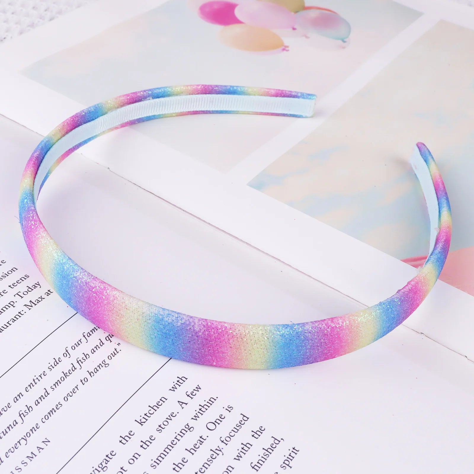 Glitter Headbands Sparkly Hair Bands Cute Rainbow Hairbands Children Head Bands Bling Hair Hoops Kids Sparkle Hair Accessories