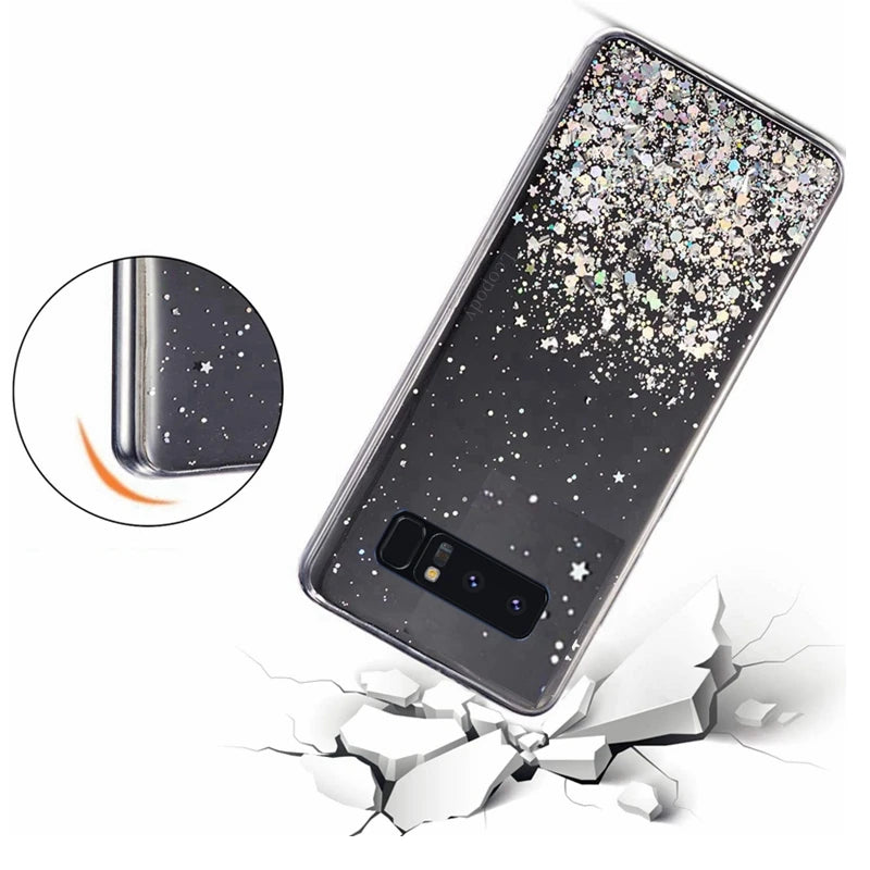 Bling Glitter Soft Phone Case For Samsung Galaxy note 8 N950F N950FD N950 N950W Silicon Soft Back Cover For Samsung note8 Capa