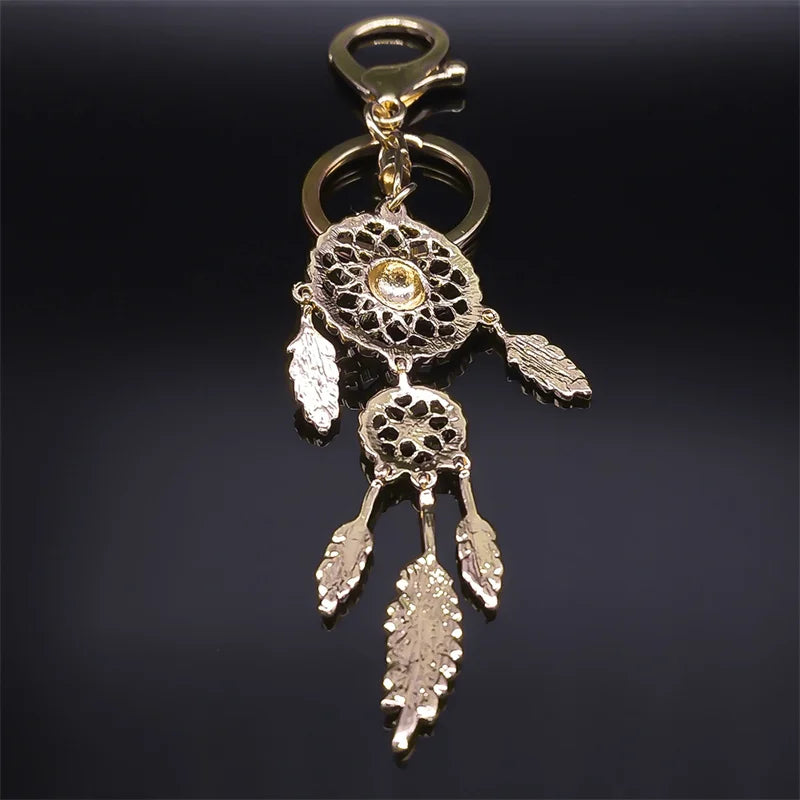 Dream Catcher Shinny Crystal Key Chain Women Rhinestone Bling Keychain Dreamcatcher Keyring Charm Car Bag Accessories Jewelry